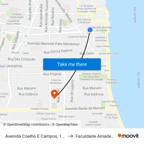 Avenida Coelho E Campos, 174 to Faculdade Amadeus map