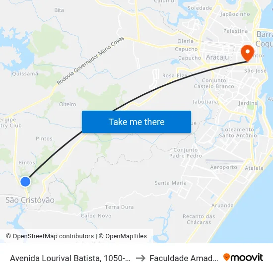 Avenida Lourival Batista, 1050-1070 to Faculdade Amadeus map
