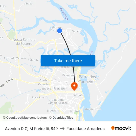 Avenida D Cj M Freire Iii, 849 to Faculdade Amadeus map