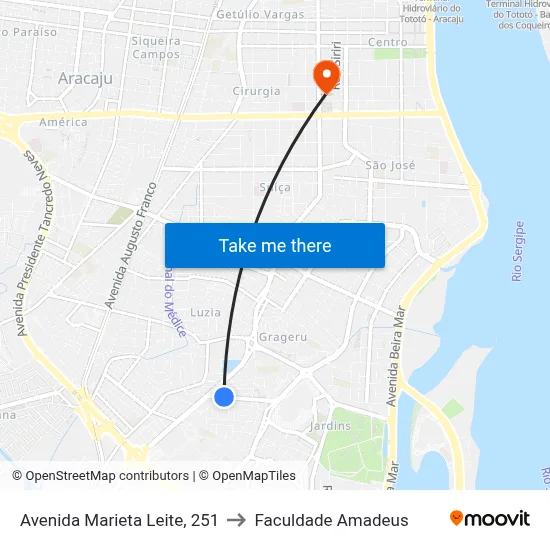 Avenida Marieta Leite, 251 to Faculdade Amadeus map