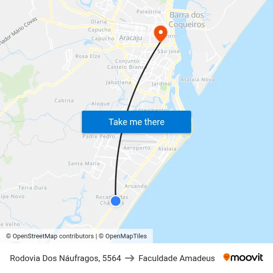 Rodovia Dos Náufragos, 5564 to Faculdade Amadeus map