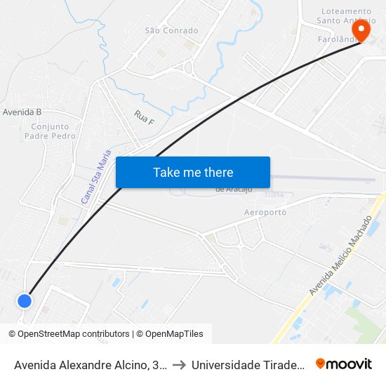 Avenida Alexandre Alcino, 3603 to Universidade Tiradentes map