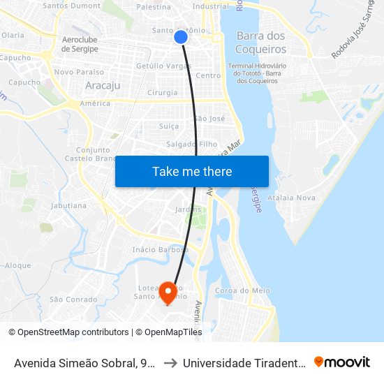 Avenida Simeão Sobral, 971 to Universidade Tiradentes map