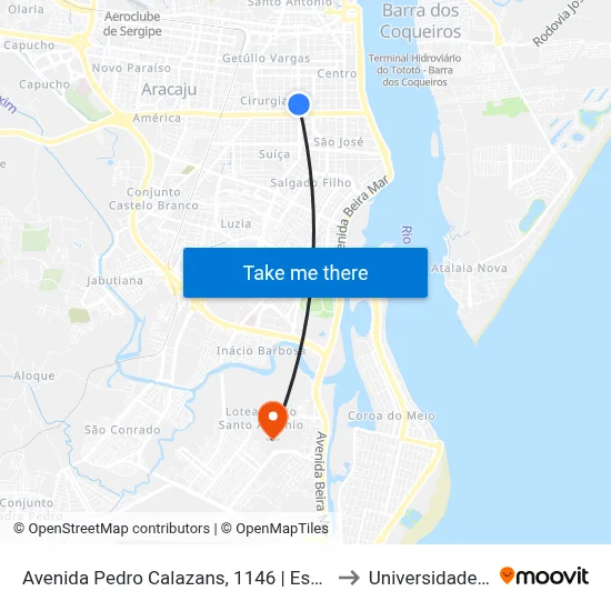 Avenida Pedro Calazans, 1146 | Escola Estadual Manoel Luiz to Universidade Tiradentes map