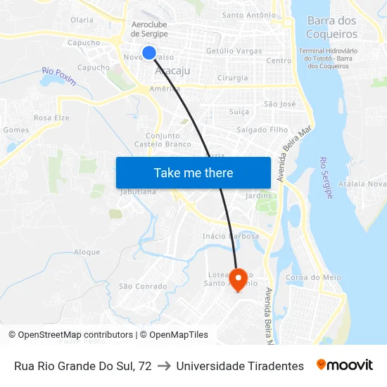 Rua Rio Grande Do Sul, 72 to Universidade Tiradentes map