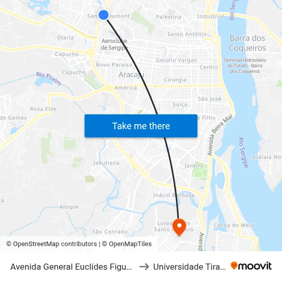 Avenida General Euclídes Figueiredo, 865 to Universidade Tiradentes map