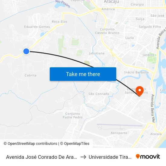 Avenida José Conrado De Araújo, 2290 to Universidade Tiradentes map