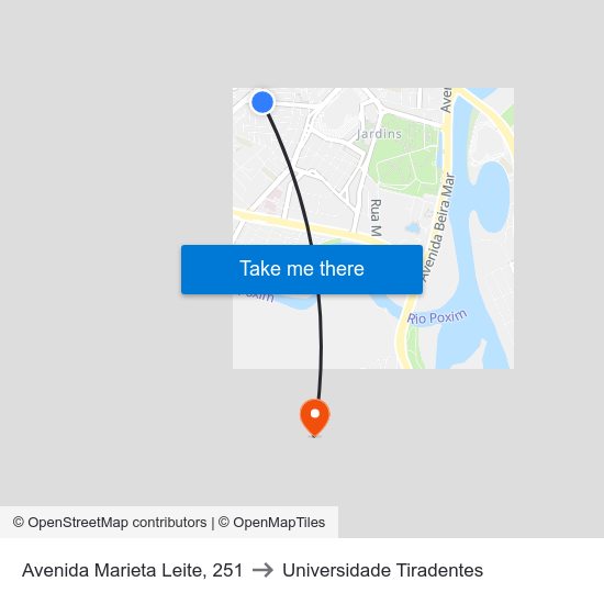 Avenida Marieta Leite, 251 to Universidade Tiradentes map