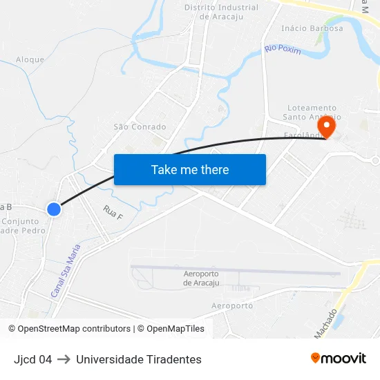 Jjcd 04 to Universidade Tiradentes map