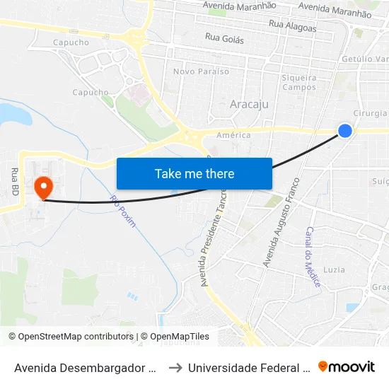 Avenida Desembargador Maynard, 898 to Universidade Federal De Sergipe map
