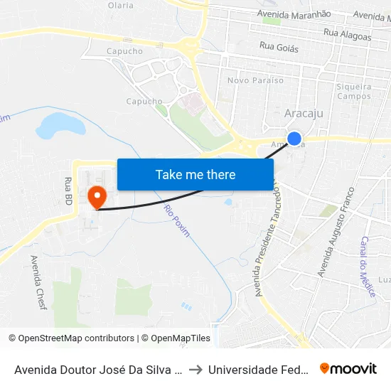 Avenida Doutor José Da Silva Ribeiro Filho, 832-898 to Universidade Federal De Sergipe map