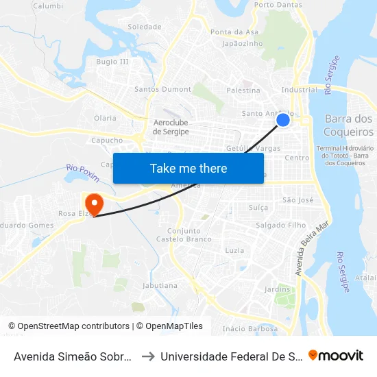 Avenida Simeão Sobral, 608 to Universidade Federal De Sergipe map