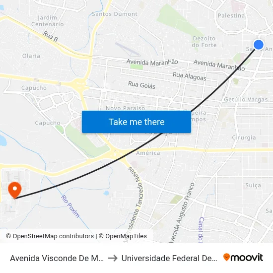 Avenida Visconde De Maracaju to Universidade Federal De Sergipe map