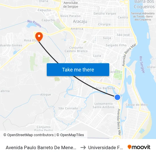 Avenida Paulo Barreto De Menezes, 100 | Parque Dos Cajueiros to Universidade Federal De Sergipe map