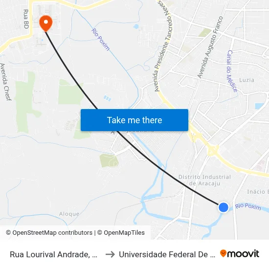 Rua Lourival Andrade, 805-823 to Universidade Federal De Sergipe map