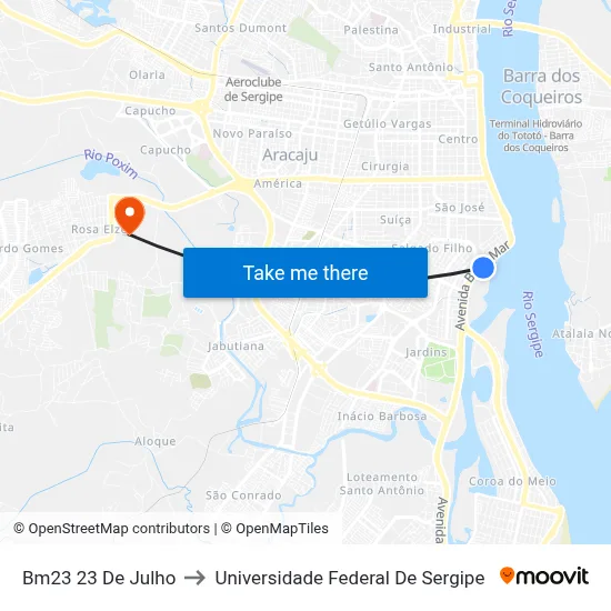 Bm23  23 De Julho to Universidade Federal De Sergipe map