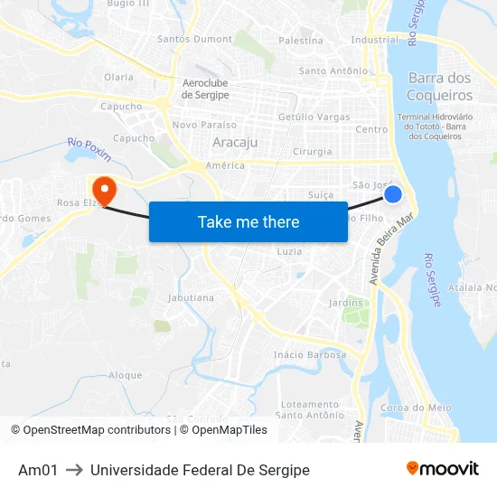 Am01 to Universidade Federal De Sergipe map