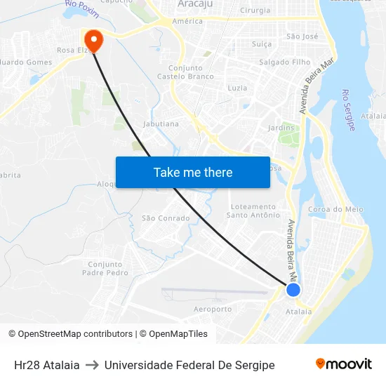 Hr28 Atalaia to Universidade Federal De Sergipe map