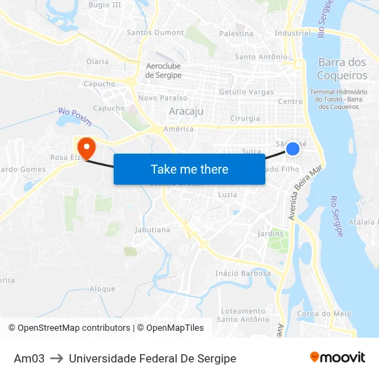 Am03 to Universidade Federal De Sergipe map