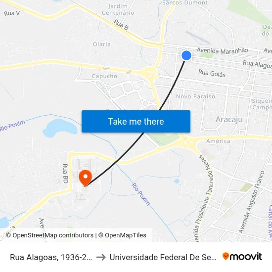 Rua Alagoas, 1936-2004 to Universidade Federal De Sergipe map