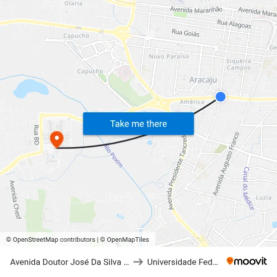 Avenida Doutor José Da Silva Ribeiro Filho 352-472 to Universidade Federal De Sergipe map