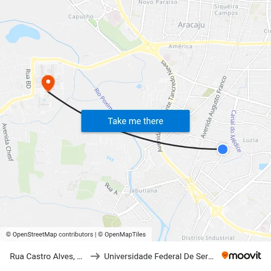 Rua Castro Alves, 507 to Universidade Federal De Sergipe map