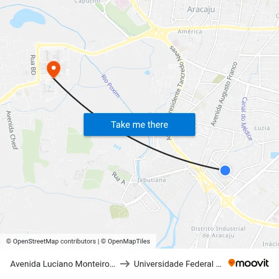 Avenida Luciano Monteiro Sobral, 465 to Universidade Federal De Sergipe map