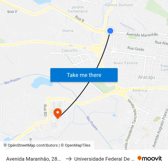 Avenida Maranhão, 2802-2810 to Universidade Federal De Sergipe map