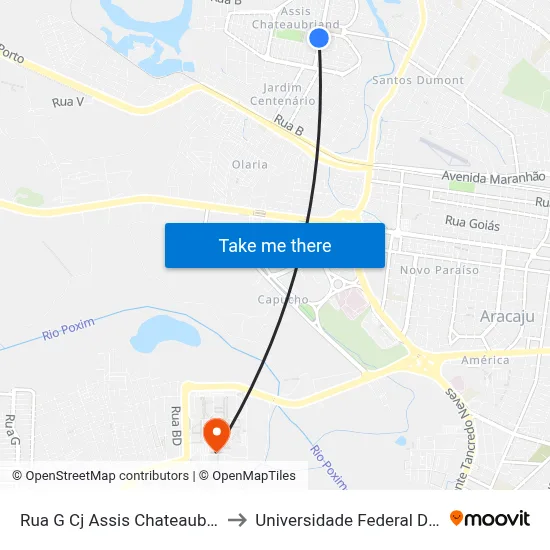 Rua G Cj Assis Chateaubriand, 145 to Universidade Federal De Sergipe map