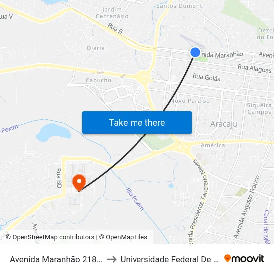 Avenida Maranhão 2187-2579 to Universidade Federal De Sergipe map