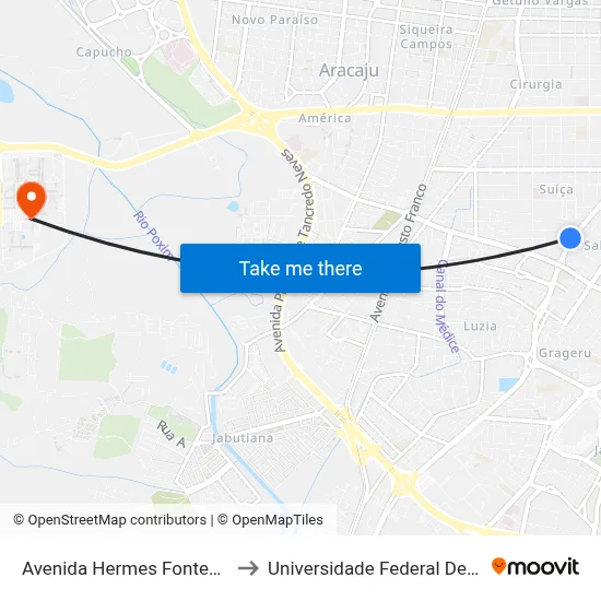 Avenida Hermes Fontes, 1200c to Universidade Federal De Sergipe map