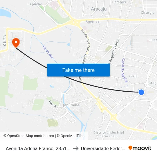 Avenida Adélia Franco, 2351 | Asilo Rio Branco to Universidade Federal De Sergipe map