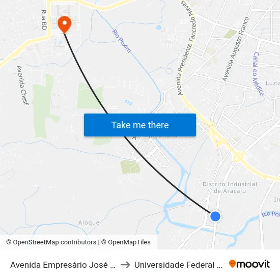 Avenida Empresário José Carlos Silva to Universidade Federal De Sergipe map
