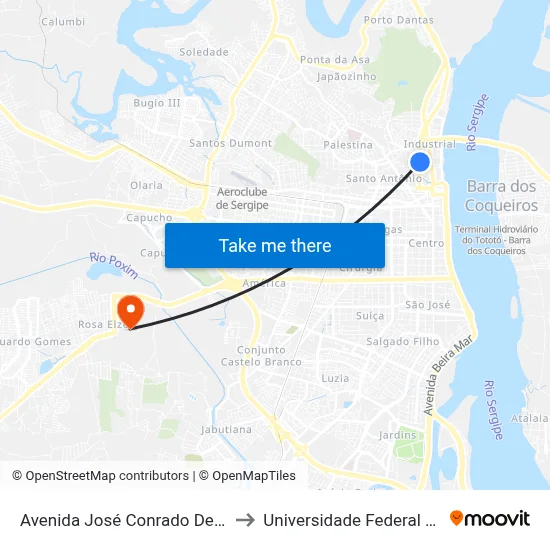 Avenida José Conrado De Araújo, 293 to Universidade Federal De Sergipe map