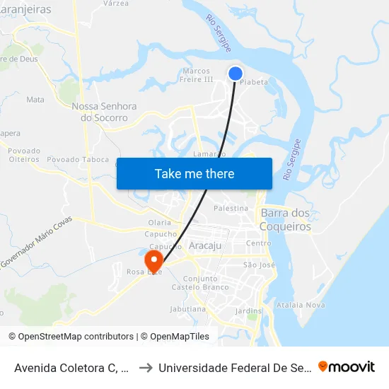 Avenida Coletora C, 1536 to Universidade Federal De Sergipe map