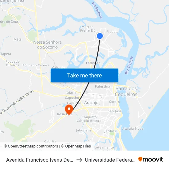 Avenida Francisco Ivens De Sá Dias Branco to Universidade Federal De Sergipe map