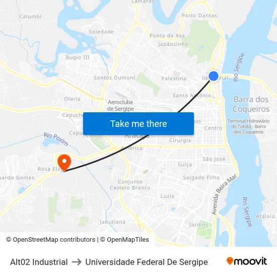 Alt02 Industrial to Universidade Federal De Sergipe map