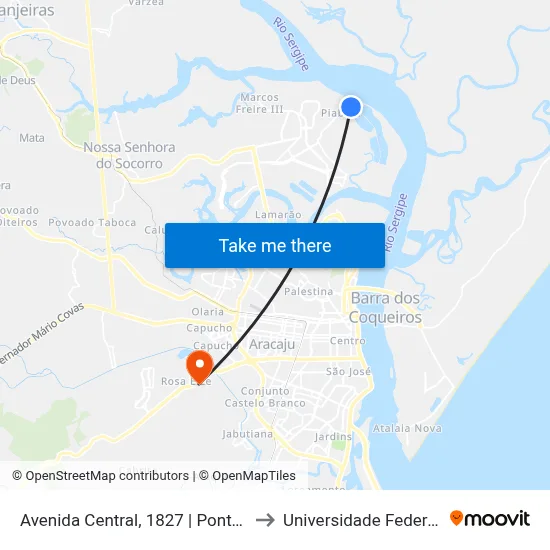 Avenida Central, 1827 | Ponto Final Do Piabeta to Universidade Federal De Sergipe map