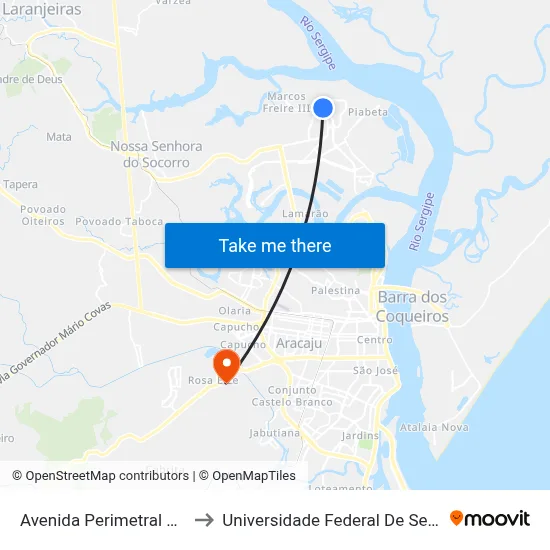 Avenida Perimetral H, 91 to Universidade Federal De Sergipe map