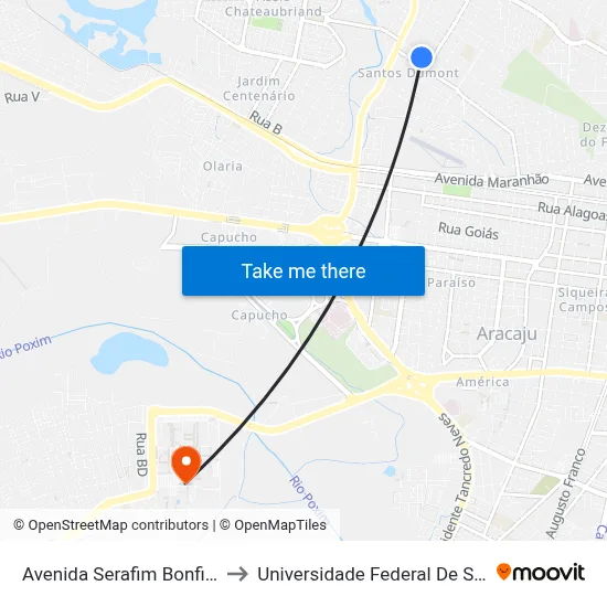 Avenida Serafim Bonfim, 49 to Universidade Federal De Sergipe map
