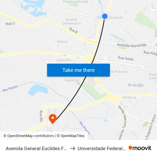 Avenida General Euclídes Figueiredo, 865 to Universidade Federal De Sergipe map