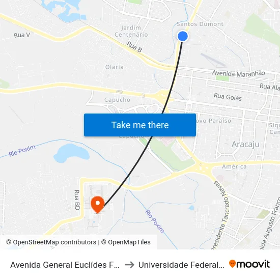 Avenida General Euclídes Figueiredo, 566 to Universidade Federal De Sergipe map