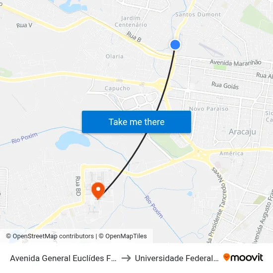 Avenida General Euclídes Figueiredo, 243 to Universidade Federal De Sergipe map