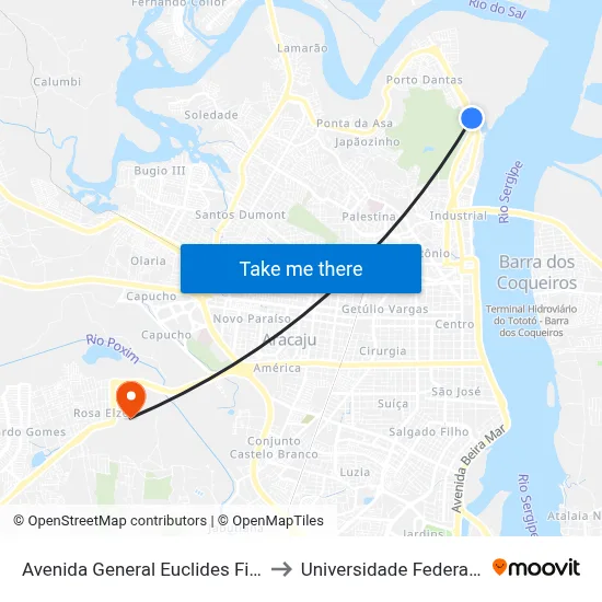 Avenida General Euclides Figueiredo, 1065 to Universidade Federal De Sergipe map