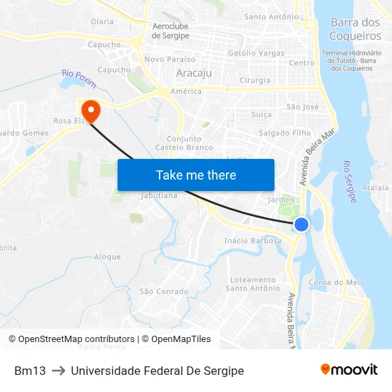 Bm13 to Universidade Federal De Sergipe map