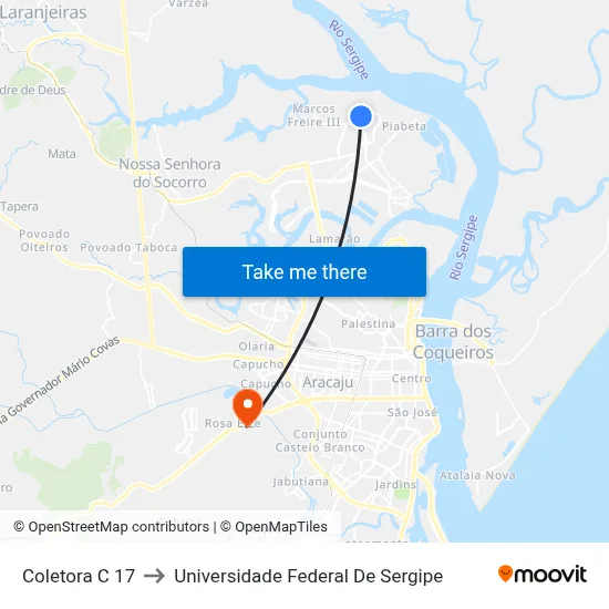 Coletora C 17 to Universidade Federal De Sergipe map