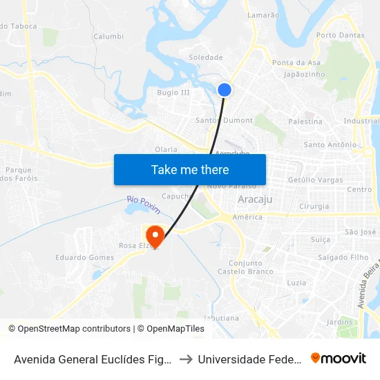 Avenida General Euclídes Figueiredo, 1800-1850 to Universidade Federal De Sergipe map
