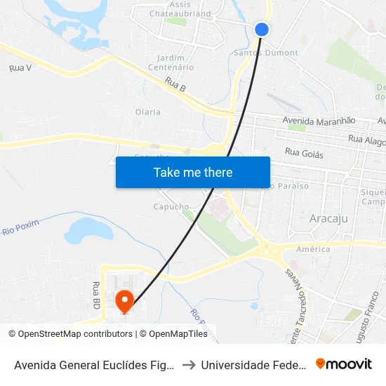 Avenida General Euclídes Figueiredo, 1201-1219 to Universidade Federal De Sergipe map
