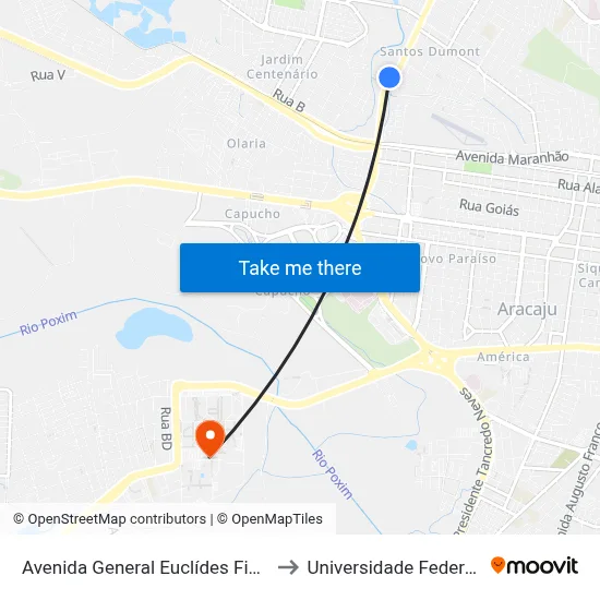 Avenida General Euclídes Figueiredo, 502-548 to Universidade Federal De Sergipe map