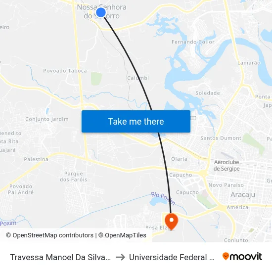 Travessa Manoel Da Silva Pontes, 60 to Universidade Federal De Sergipe map